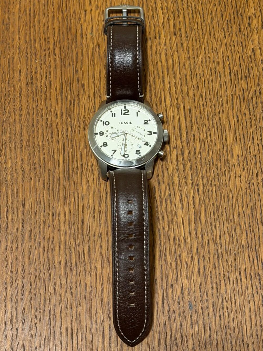 Fossil Men's Pilot Watch with Brown Leather Strap